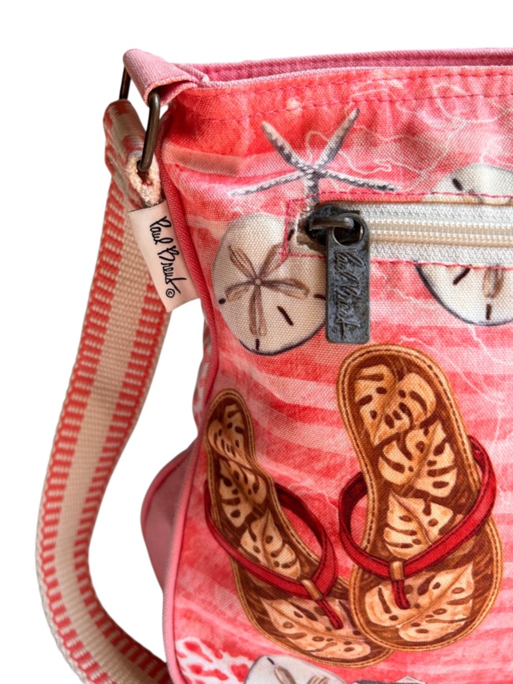 Paul Brent Sun 'N' Sand Canvas Embroidered Sandals Crossbody Bag - Picture 4 of 13